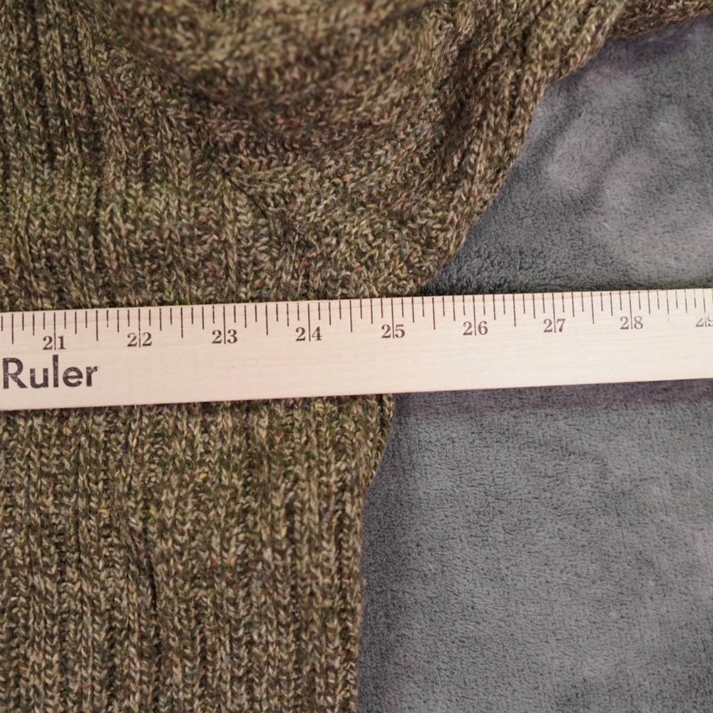 Eddie Bauer Sweater Mens Large Brown Pullover Military Crew Neck Elbow Patches - Picture 5 of 11